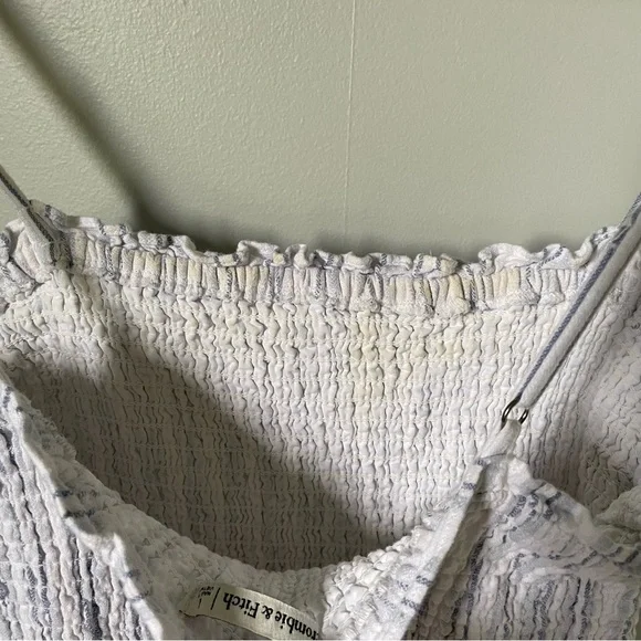 Abercrombie & Fitch Linen Blend Smocked Jumpsuit Size Large - Picture 9 of 10